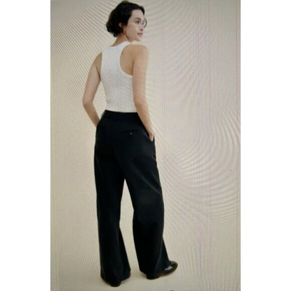 MADEWELL The Harlow Wide-Leg Lightweight Twill Pants Black Women’s Size 2P - Picture 4 of 16